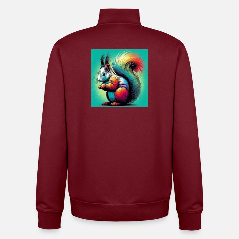 Eichhörnchen - Unisex Organic Zip Sweatshirt von Stanley/Stella - Burgunderrot