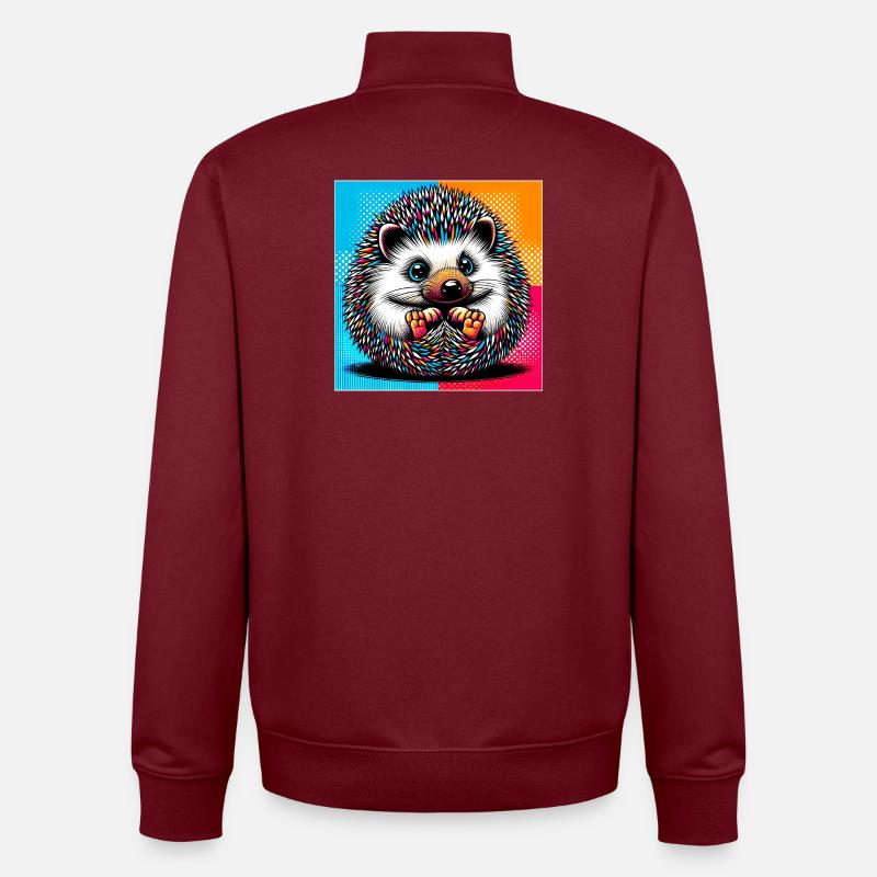 hérisson - Sweat zippé unisexe en coton bio Stanley/Stella - bordeaux