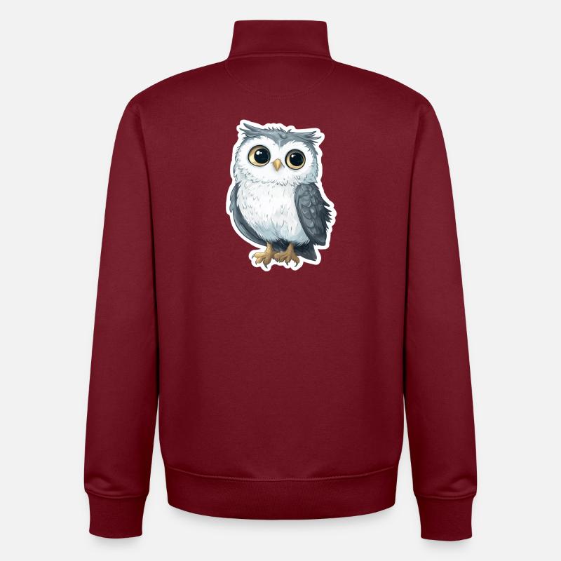 Eule - Unisex Organic Zip Sweatshirt von Stanley/Stella - Burgunderrot