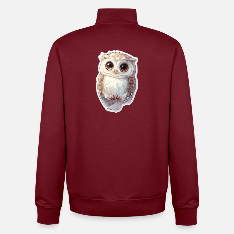 Eule - Unisex Organic Zip Sweatshirt von Stanley/Stella - Burgunderrot