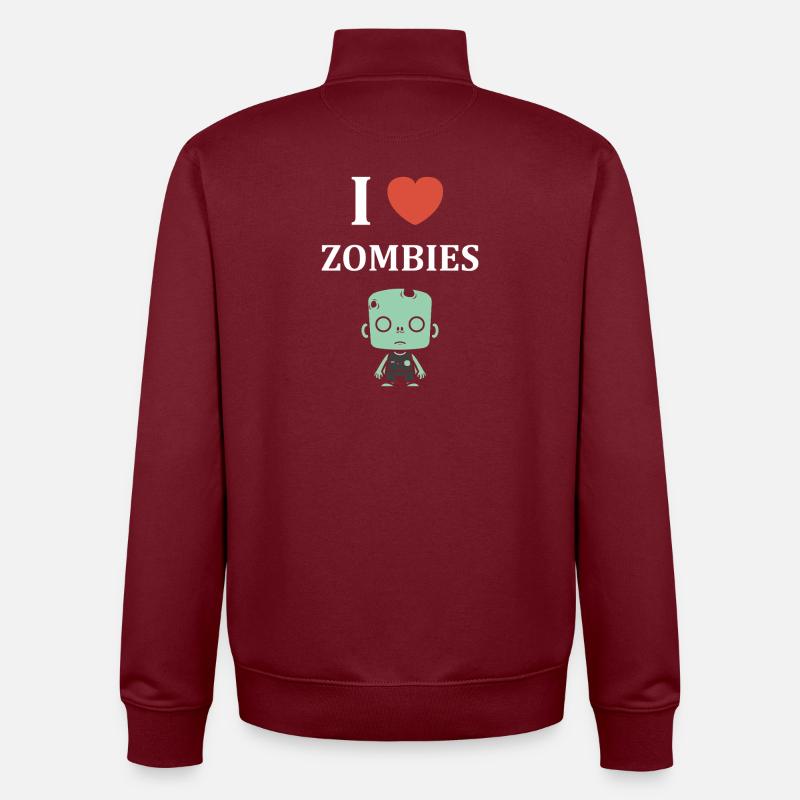 Zombies Mignon Illustration Originale - Sweat zippé unisexe en coton bio Stanley/Stella - bordeaux
