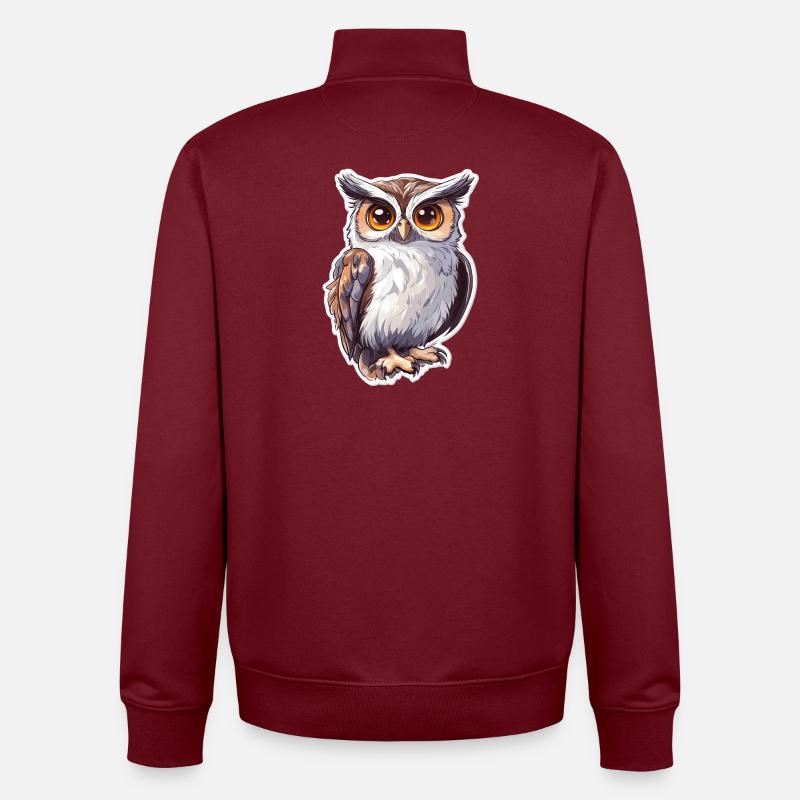 Eule - Unisex Organic Zip Sweatshirt von Stanley/Stella - Burgunderrot
