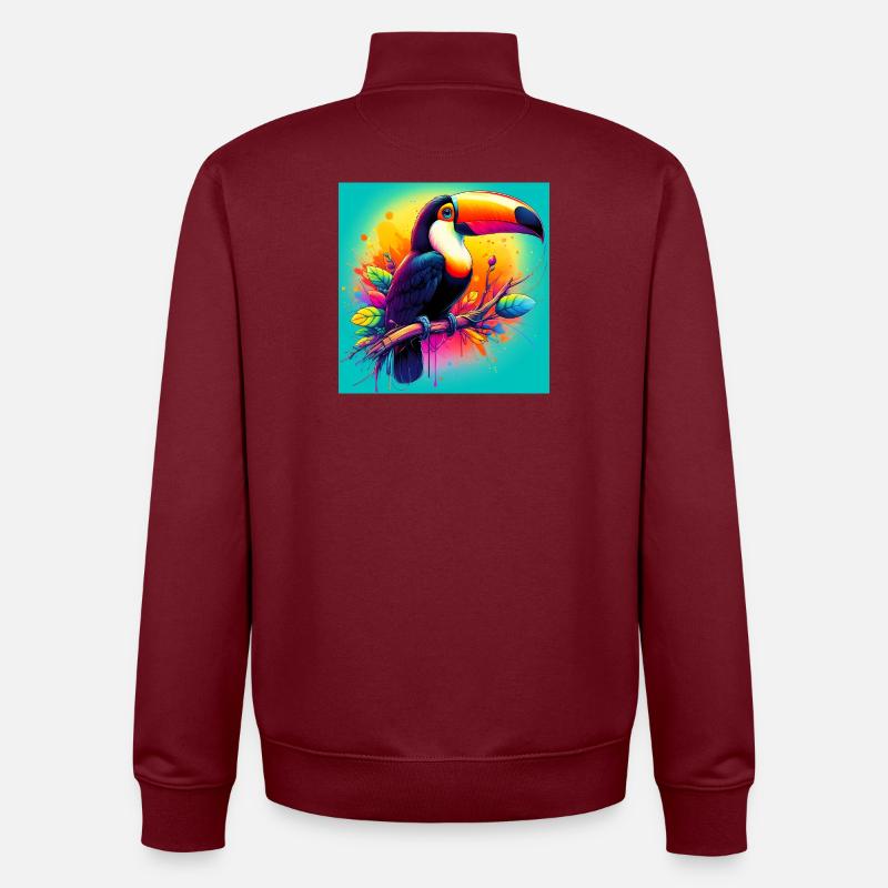Tukan - Unisex Organic Zip Sweatshirt von Stanley/Stella - Burgunderrot