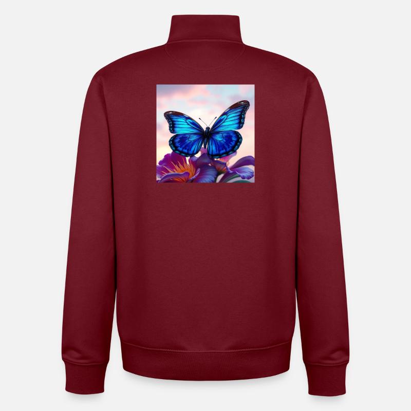 Papillon - Sweat zippé unisexe en coton bio Stanley/Stella - bordeaux