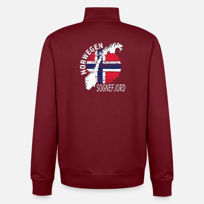 Sognefjord - Sweat zippé unisexe en coton bio Stanley/Stella - bordeaux