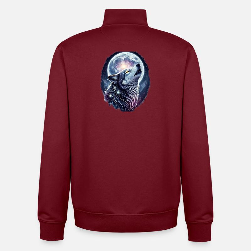 Loup - Sweat zippé unisexe en coton bio Stanley/Stella - bordeaux