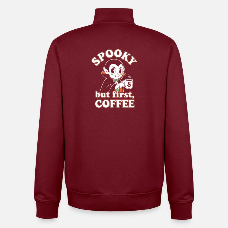Spooky Kaffee Charm - Unisex Organic Zip Sweatshirt von Stanley/Stella - Burgunderrot