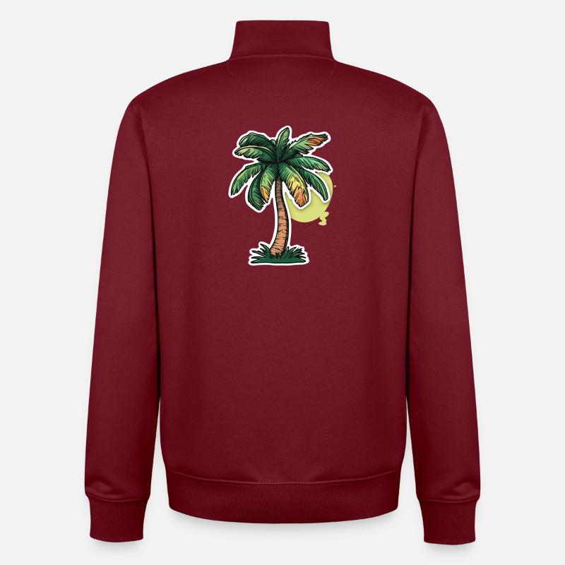 Palm tree - Unisex Organic Zip Sweatshirt by Stanley/Stella - burgundy