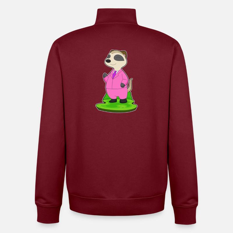 Erdmännchen Bräutigam Anzug Hochzeit - Unisex Organic Zip Sweatshirt von Stanley/Stella - Burgunderrot
