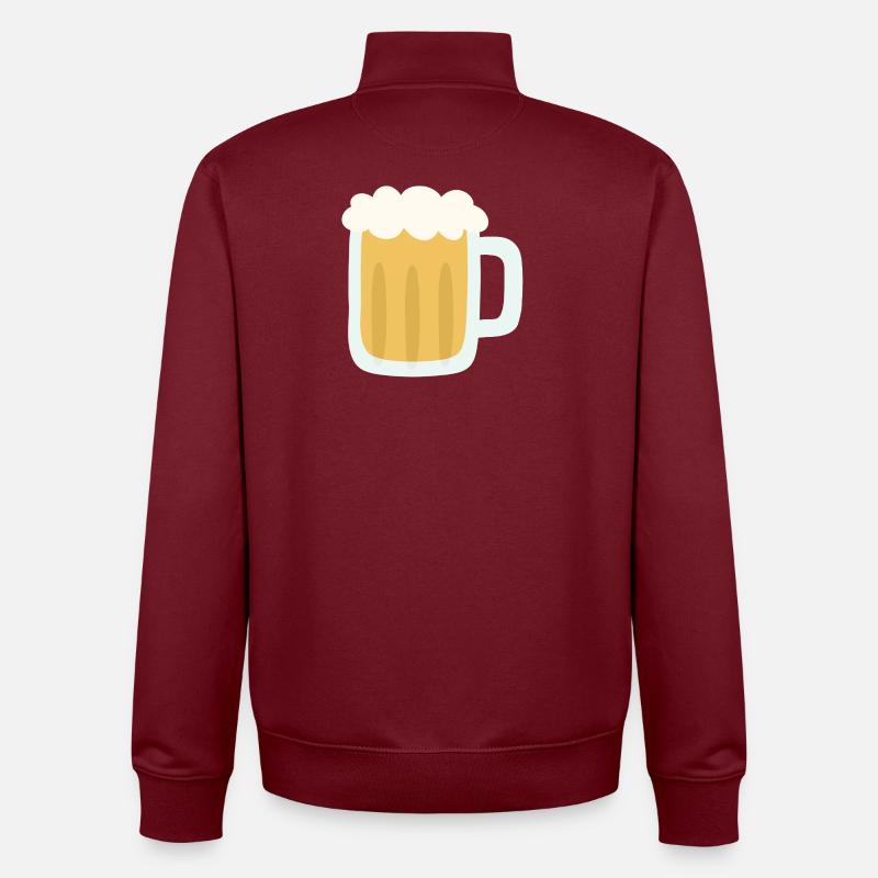Schaumiger Bierkrug Illustration - Unisex Organic Zip Sweatshirt von Stanley/Stella - Burgunderrot