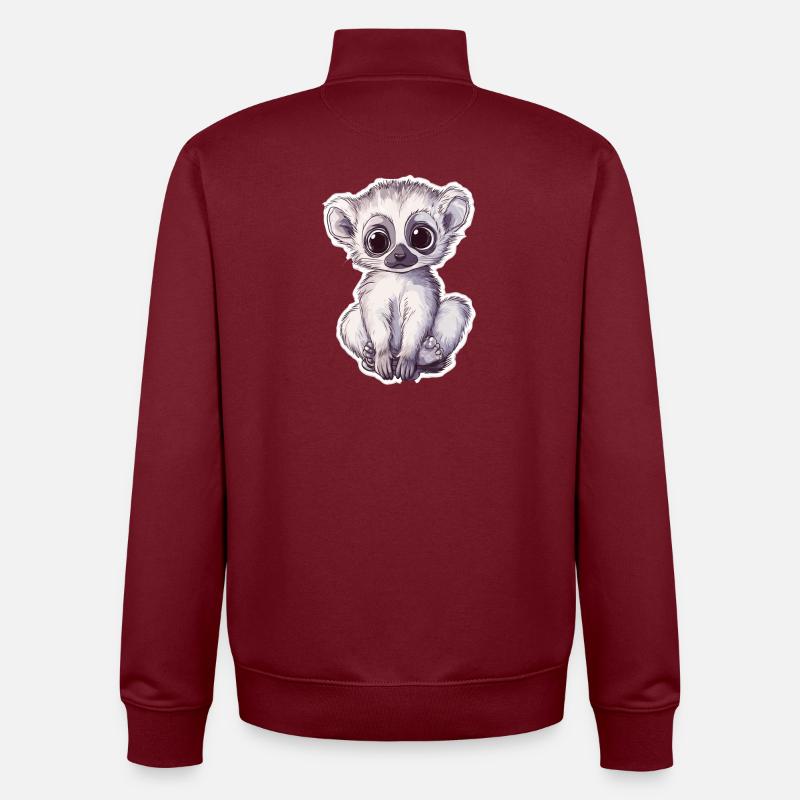 Lemur - Unisex Organic Zip Sweatshirt von Stanley/Stella - Burgunderrot
