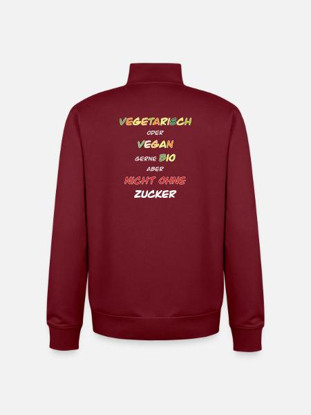 Végétarien, végétalien, bio de préférence ! - Sweat zippé unisexe en coton bio Stanley/Stella - bordeaux