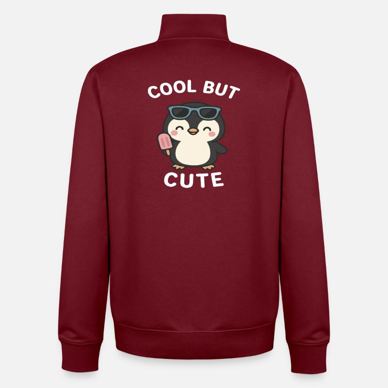Pinguine - Unisex Organic Zip Sweatshirt von Stanley/Stella - Burgunderrot