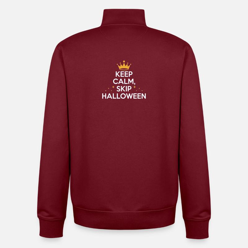 KEEP CALM & SKIP HALLOWEEN - Sweat zippé unisexe en coton bio Stanley/Stella - bordeaux