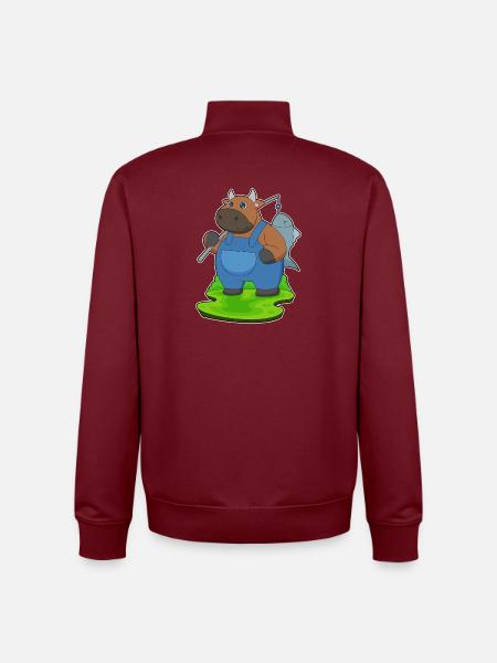 pêche au baudroie taureau - Sweat zippé unisexe en coton bio Stanley/Stella - bordeaux