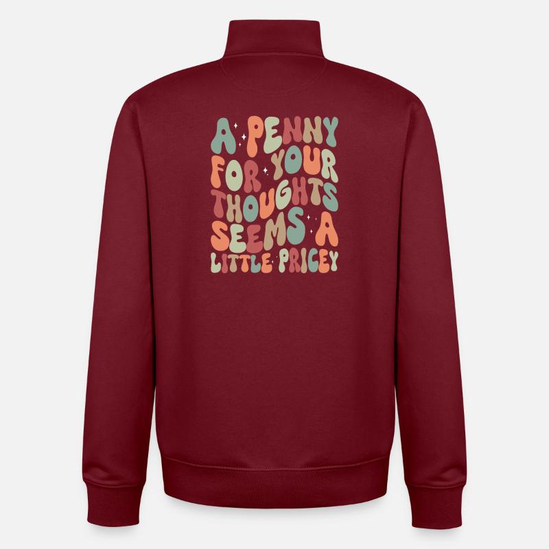 A Penny For Your Thoughts - Unisex Organic Zip Sweatshirt von Stanley/Stella - Burgunderrot