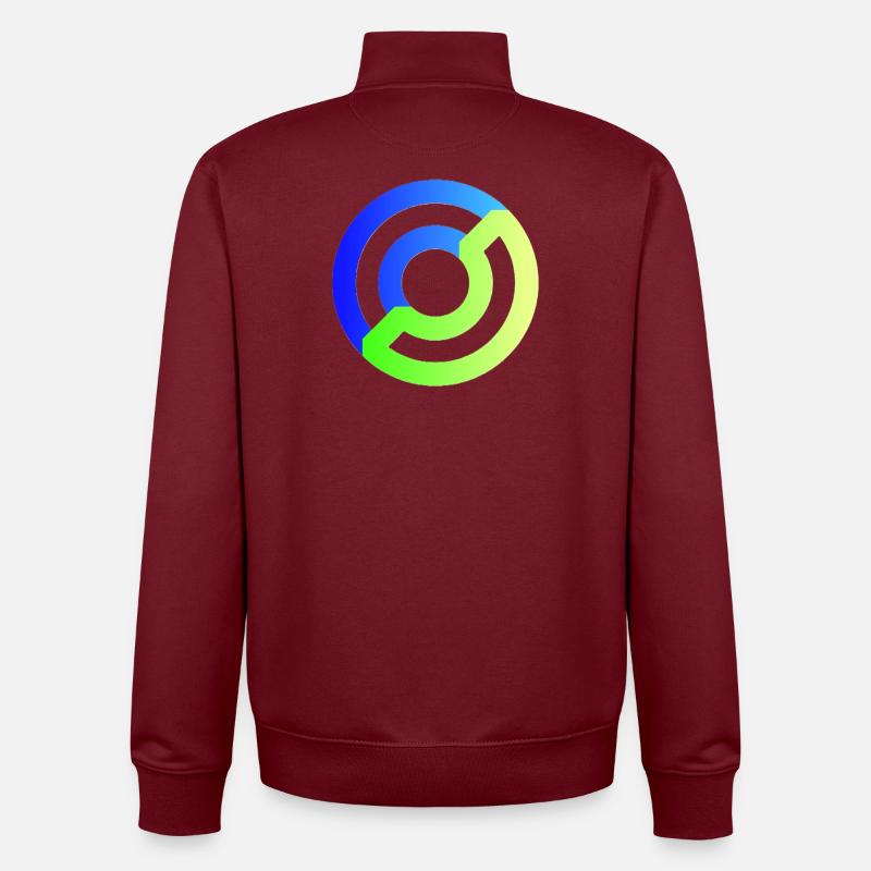 Design abstrait futuriste en spirale - Sweat zippé unisexe en coton bio Stanley/Stella - bordeaux