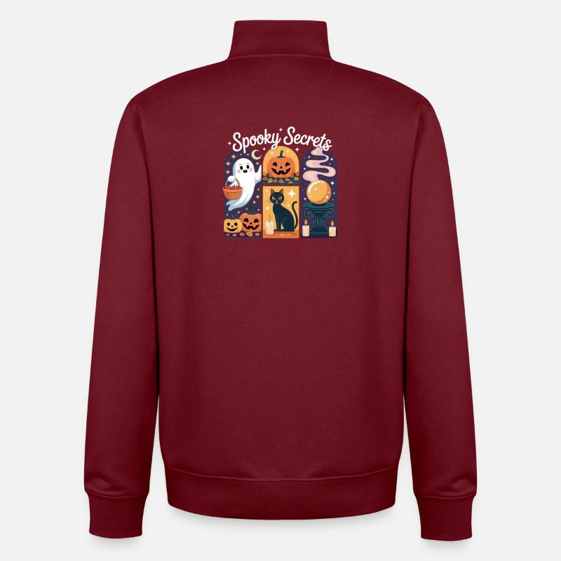 Spooky Halloween Spells Magical Night - Unisex Organic Zip Sweatshirt by Stanley/Stella - burgundy