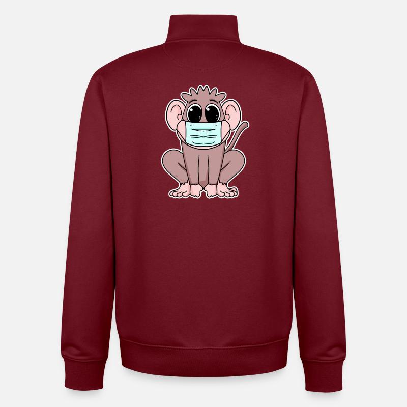 Affe mit Maske - Unisex Organic Zip Sweatshirt von Stanley/Stella - Burgunderrot