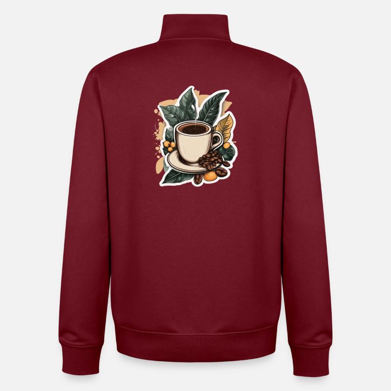 Kaffee - Unisex Organic Zip Sweatshirt von Stanley/Stella - Burgunderrot