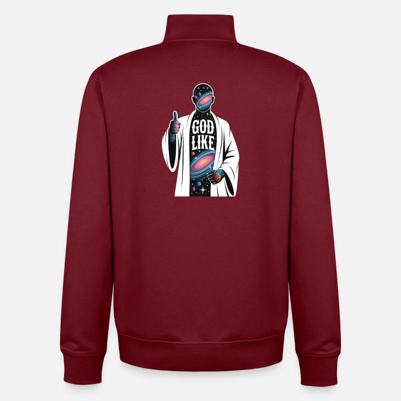 God Like Galaxy Design - Unisex Organic Zip Sweatshirt von Stanley/Stella - Burgunderrot
