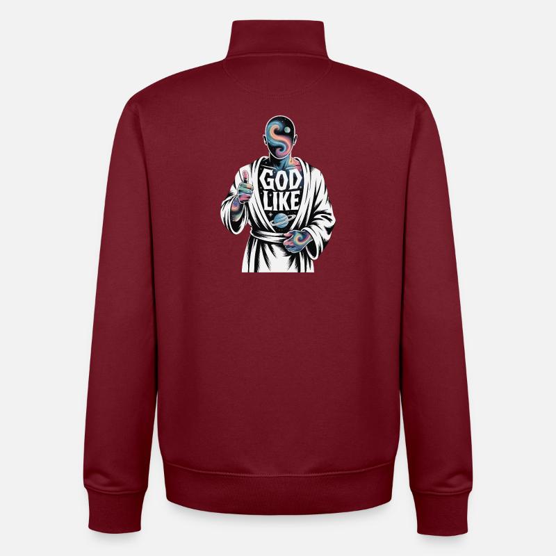God Like Galaxy Design - Unisex Organic Zip Sweatshirt von Stanley/Stella - Burgunderrot