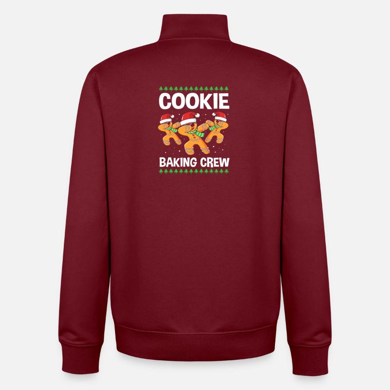 Gingerbread Christmas Gingerbread Man Gingerbread - Unisex Organic Zip Sweatshirt by Stanley/Stella - burgundy