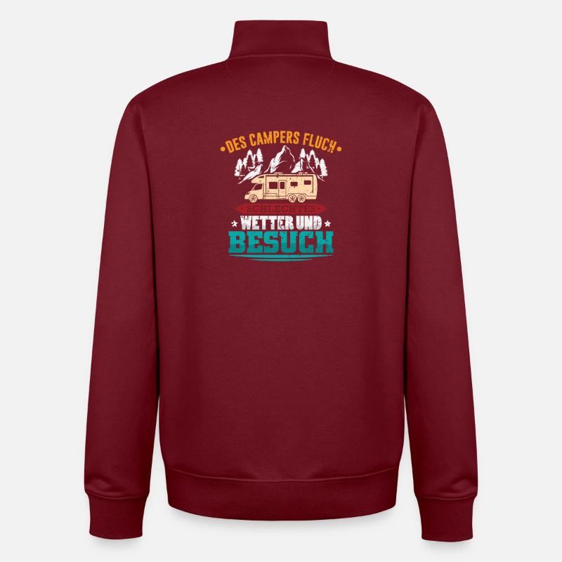 Camper Camping Wohnwagen Spruch - Unisex Organic Zip Sweatshirt von Stanley/Stella - Burgunderrot