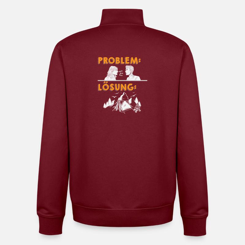 Camper Camping Caravane Dicton - Sweat zippé unisexe en coton bio Stanley/Stella - bordeaux