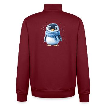 Mignon pingouin d’hiver en bleu - Sweat zippé unisexe en coton bio Stanley/Stella - bordeaux - Dos - AI Model Male 185 dark (185cm)
