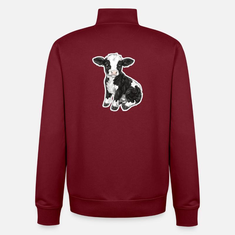 Vache - Sweat zippé unisexe en coton bio Stanley/Stella - bordeaux