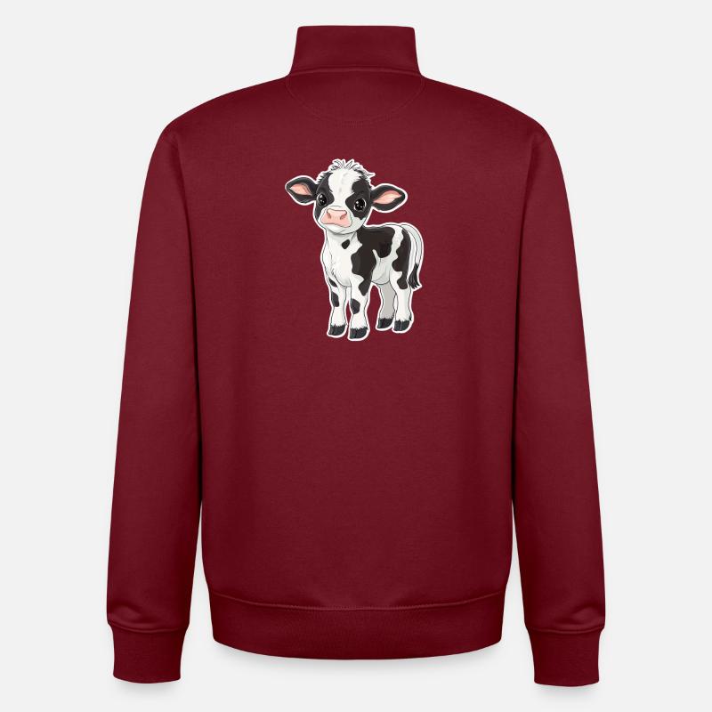 Kuh - Unisex Organic Zip Sweatshirt von Stanley/Stella - Burgunderrot