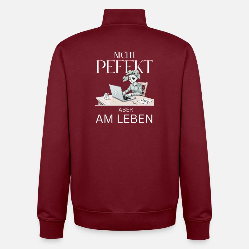 Nicht Perfekt Doch Lebendig - Unisex Organic Zip Sweatshirt von Stanley/Stella - Burgunderrot