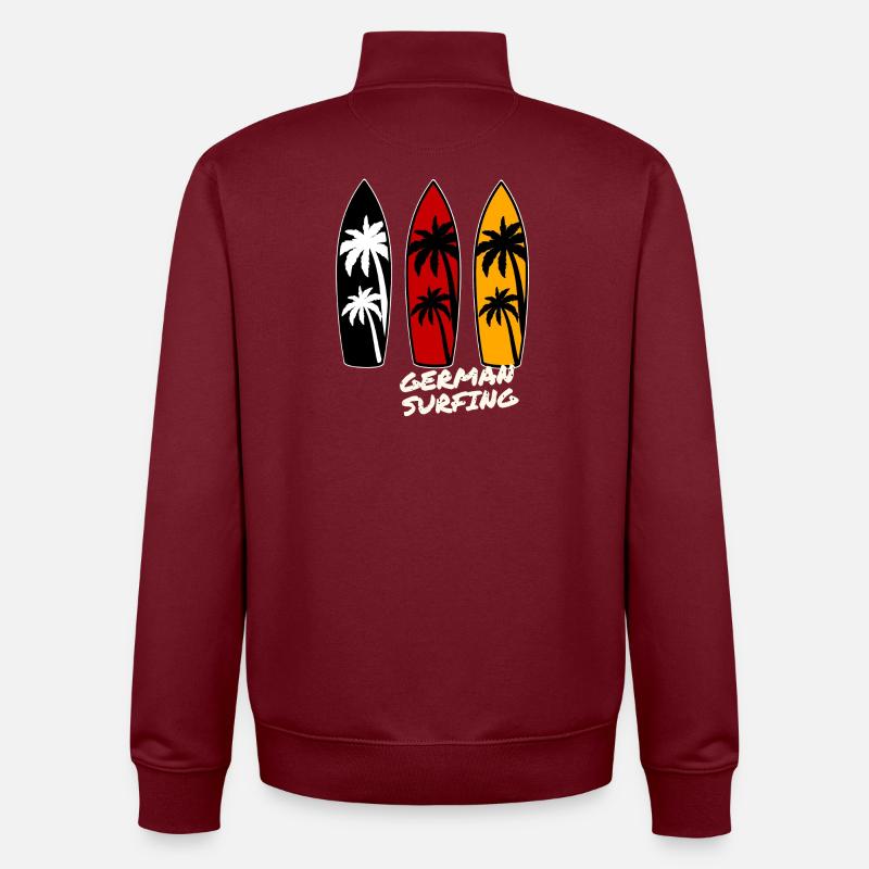 German Surfing - Unisex Organic Zip Sweatshirt von Stanley/Stella - Burgunderrot