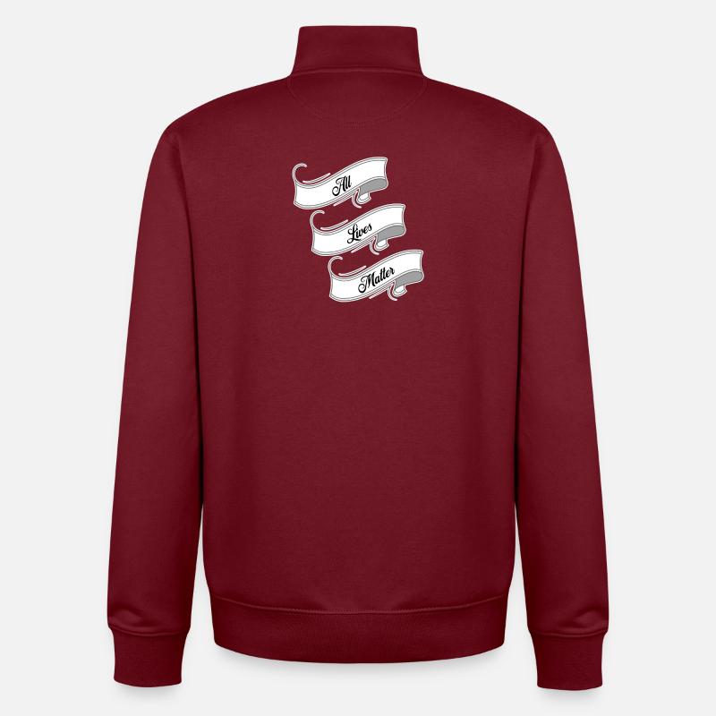 Toutes les vies comptent - Sweat zippé unisexe en coton bio Stanley/Stella - bordeaux