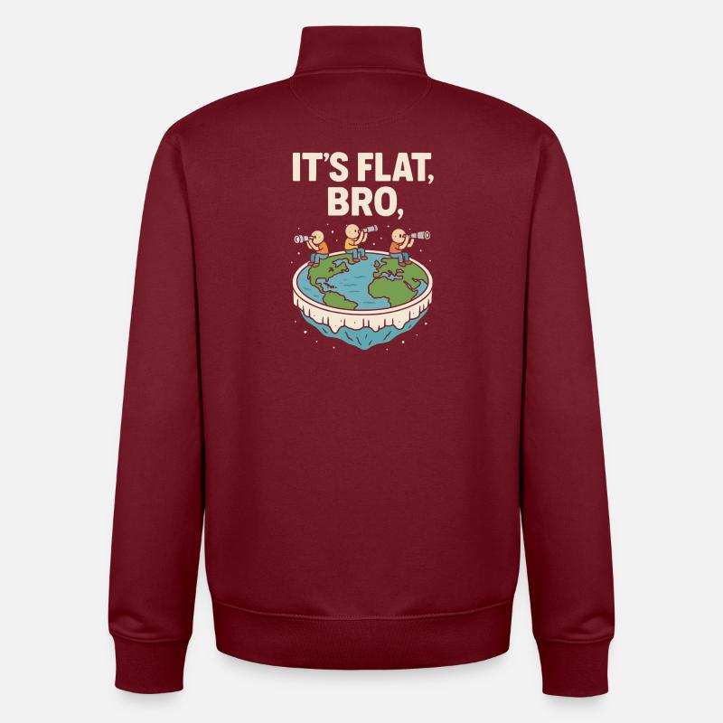 C’est plat, frère - Sweat zippé unisexe en coton bio Stanley/Stella - bordeaux