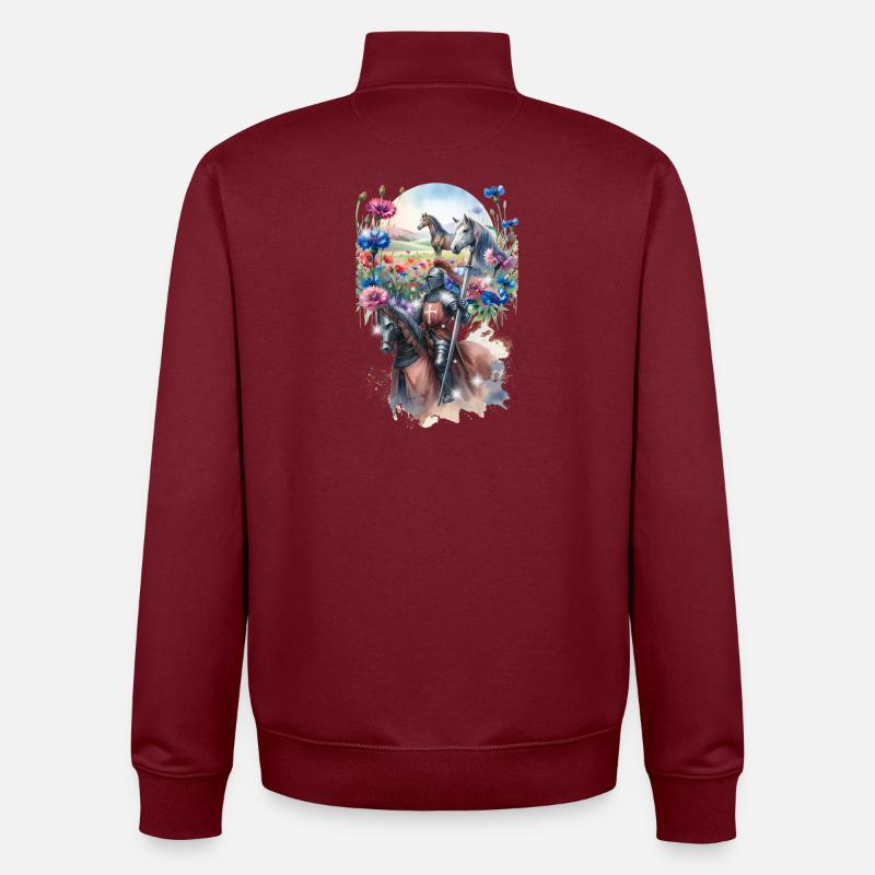 Ritter Märchen Pferd Kinder Mittelalter - Unisex Organic Zip Sweatshirt von Stanley/Stella - Burgunderrot