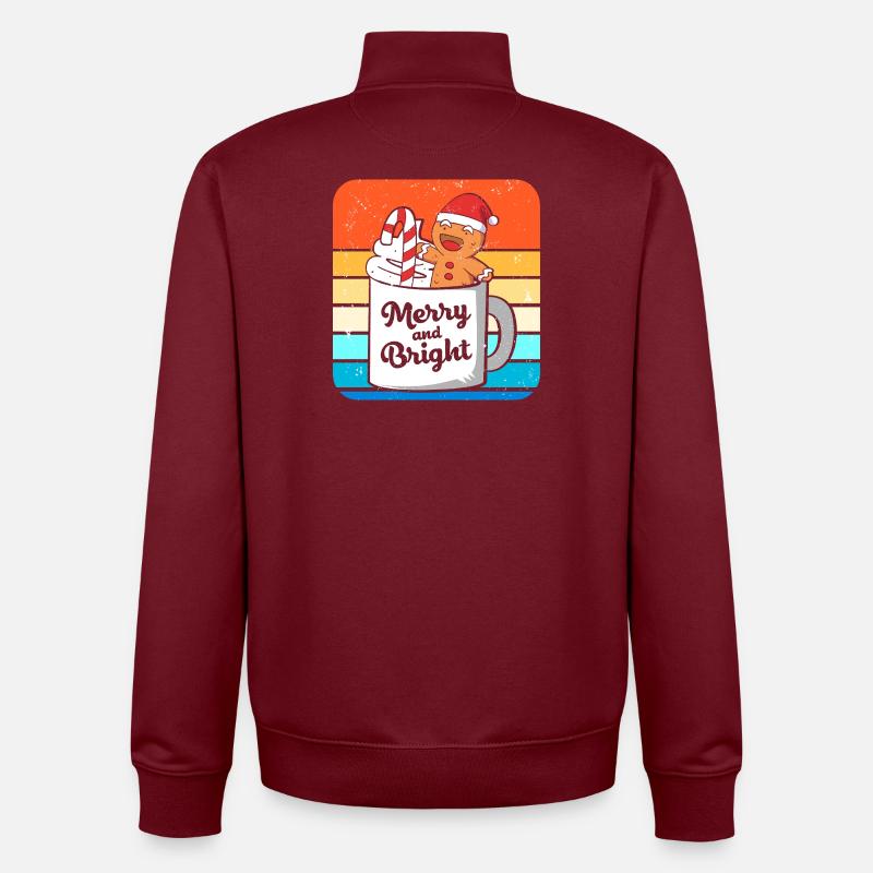 Lebkuchen Weihnachten Lebkuchenmann Gingerbread - Unisex Organic Zip Sweatshirt von Stanley/Stella - Burgunderrot