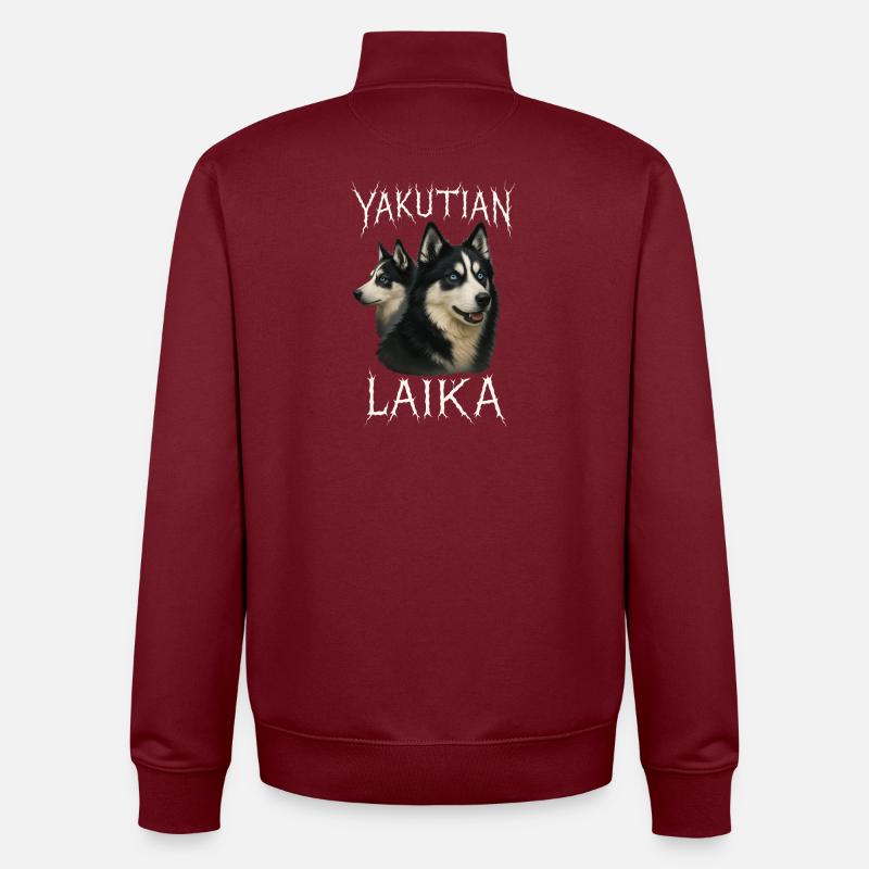 Laïka de Iakoutie - Sweat zippé unisexe en coton bio Stanley/Stella - bordeaux