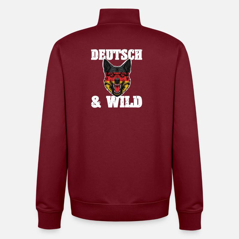 Chien de berger sauvage - Sweat zippé unisexe en coton bio Stanley/Stella - bordeaux