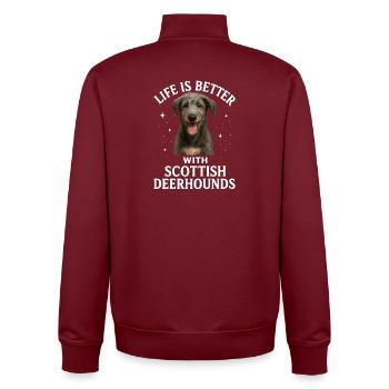 Scottish Deerhound - Unisex Organic Zip Sweatshirt by Stanley/Stella - burgundy - Back - AI Model Male 185 dark (185cm)