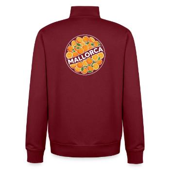 Mallorca Orangen Kreis Logo - Unisex Organic Zip Sweatshirt von Stanley/Stella - Burgunderrot - Hinten - AI Model Male 185 dark (185cm)