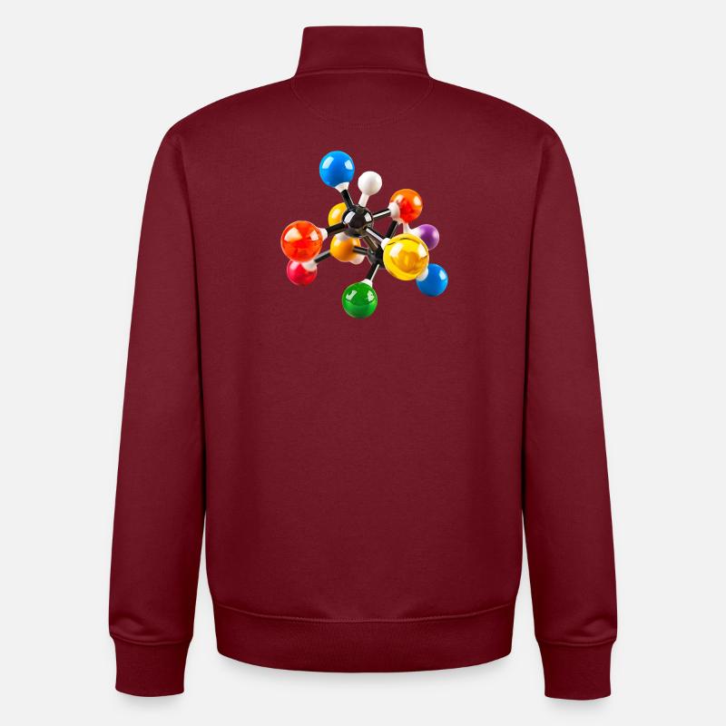 Bunte Molekülstruktur Muster - Unisex Organic Zip Sweatshirt von Stanley/Stella - Burgunderrot