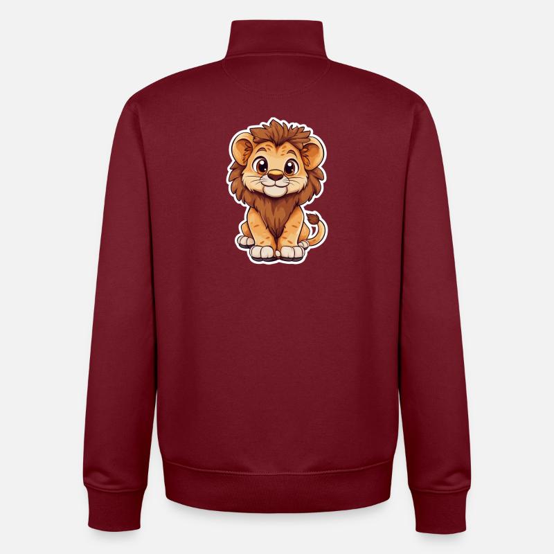 Löwe - Unisex Organic Zip Sweatshirt von Stanley/Stella - Burgunderrot