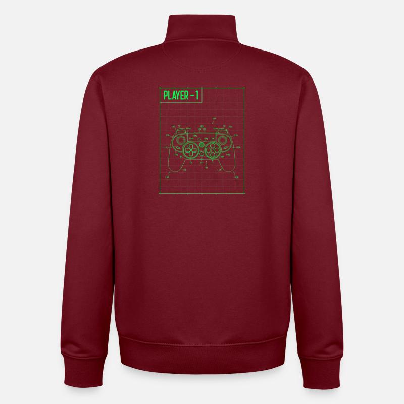 Player1 Blueprint Controller Neon - Unisex Organic Zip Sweatshirt von Stanley/Stella - Burgunderrot