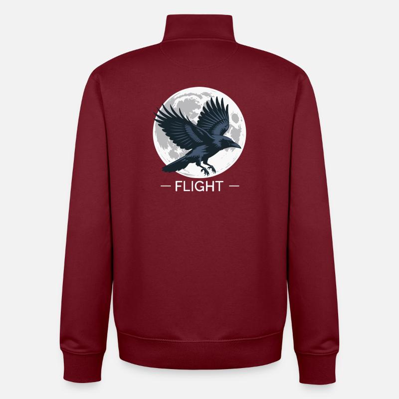 Rabenflug im Mondschein - Unisex Organic Zip Sweatshirt von Stanley/Stella - Burgunderrot