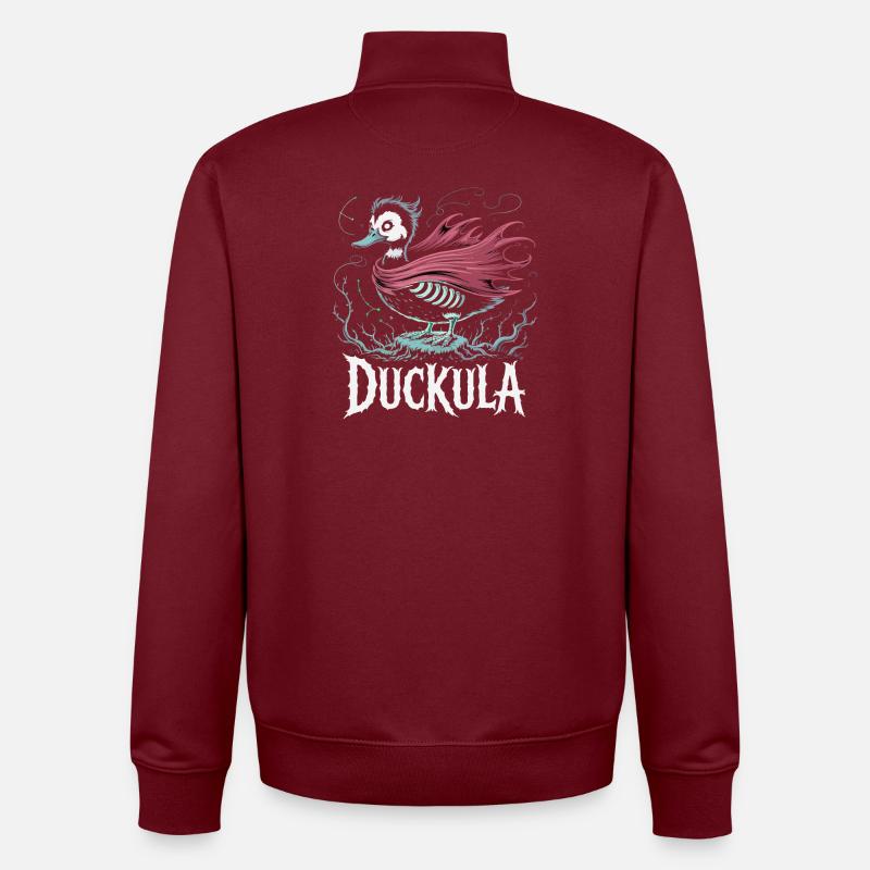 Canard Nightcrest en cape cramoisie - Sweat zippé unisexe en coton bio Stanley/Stella - bordeaux