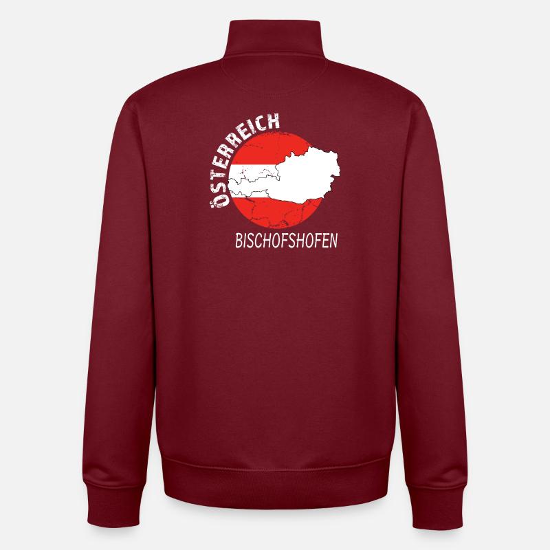 Bischofshofen - Unisex Organic Zip Sweatshirt by Stanley/Stella - burgundy
