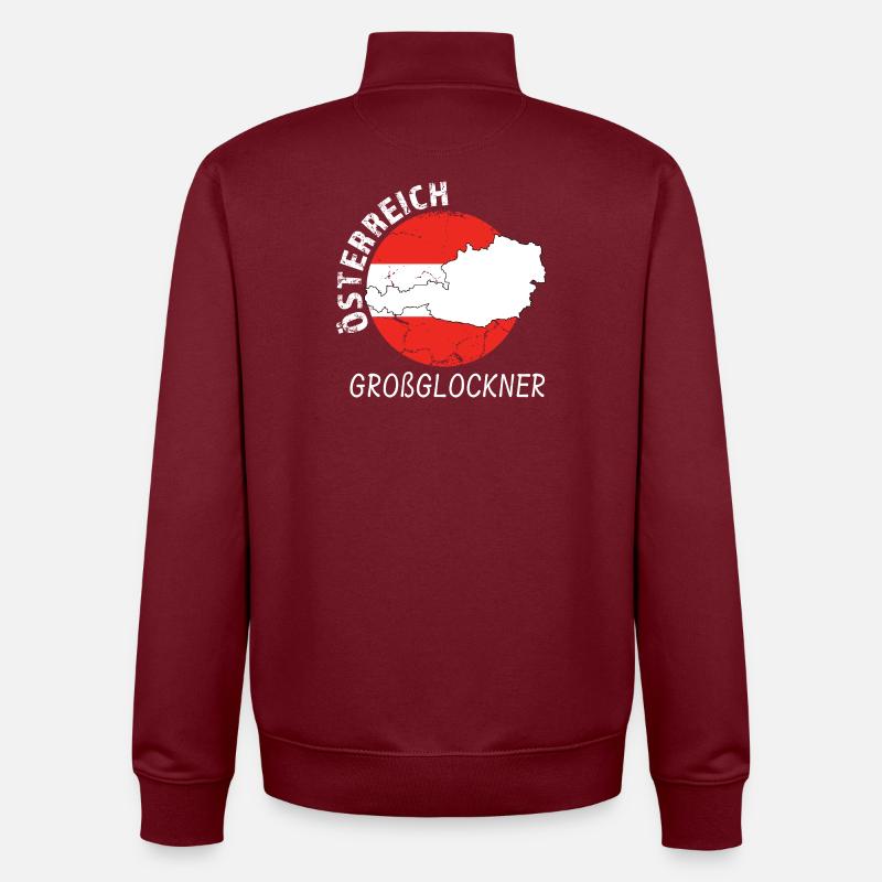 Großglockner - Sweat zippé unisexe en coton bio Stanley/Stella - bordeaux