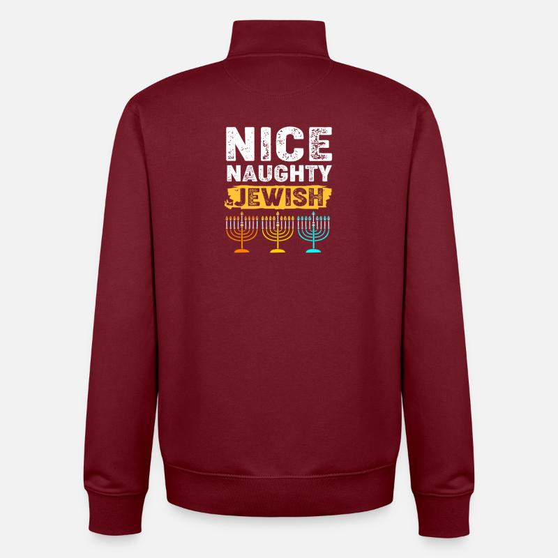 Hanoukka Hanoukka Hanoukka - Sweat zippé unisexe en coton bio Stanley/Stella - bordeaux